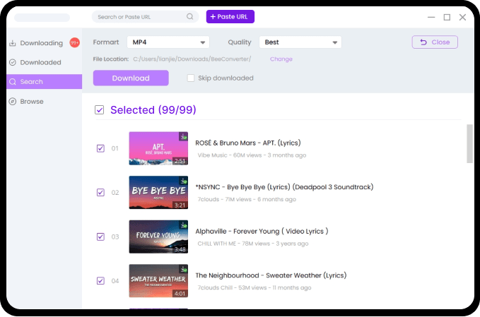  Download YouTube Music/Videos in Bulk
